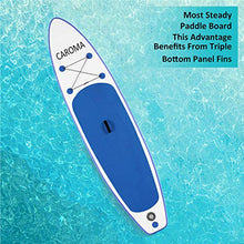 Load image into Gallery viewer, Caroma 126inch Inflatable Stand Up Paddle Board, Premium SUP Accessories, Bottom Fin for Paddling, Leash, Hand Pump and Backpack, Non-Slip Deck, Youth & Adult Standing Boat (Navy Blue, 126inch)