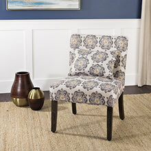 Load image into Gallery viewer, HomePop Parker Accent Chair with Pillow, Gray Medallion