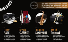 Load image into Gallery viewer, Clarinet Herche Superior Bb Clarinet X3 - Professional Grade Musical Instruments for All Levels - Service Plan - Educator Approved and Recommended