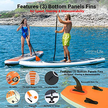 Load image into Gallery viewer, SereneLife Inflatable Stand Up Paddle Board (6 Inches Thick) with Premium SUP Accessories & Carry Bag | Wide Stance, Bottom Fin for Paddling, Surf Control, Non-Slip Deck | Youth & Adult Standing Boat