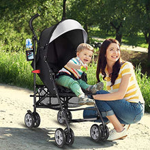 Load image into Gallery viewer, BABY JOY Lightweight Stroller, Aluminum Baby Umbrella Convenience Stroller, Travel Foldable Design with Oxford Canopy/ 5-Point Harness/Cup Holder/Storage Basket, Black