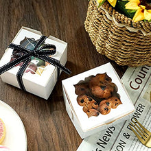 Load image into Gallery viewer, XP-Art Cookie Boxes for Gift Giving Pastry Boxes with Window Macaron Boxes Donut Boxes 4x4x2.5in Bakery Boxes(50Pack)