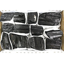Load image into Gallery viewer, Rock Paradise Black Tourmaline Flat Box - Box Size 7.5x5x2 - Brazilian Stones - Reiki Stones Exclusive COA (Black Tourmaline)