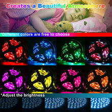 Load image into Gallery viewer, 39.42ft LED Strip Lights, QZYL Lights Strip Music Sync, App Control with Remote, 5050 RGB LED Light Strip Color Changing 24-Key Remote, Sensitive Built-in Mic, LED Lights Rope Lights for Home TV Party