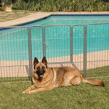 Load image into Gallery viewer, Petmate Courtyard Exercise Pen Drop Pin Design Walk-In Door Silver Crackle Finish