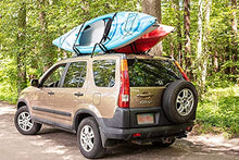 Load image into Gallery viewer, PaddleSports+ Kayak Roof Rack Sets for Cars and SUVs - Two Sets with Straps - Universal Fit Carriers Mount on Crossbars for Easy Travel with Kayaks Canoes Paddleboards and Surfboards
