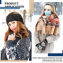 Load image into Gallery viewer, Winter Headbands for Women 4 Pieces Winter Ear Warmers Warm Knit Head Wrap Cable Fuzzy Lined Headband Soft Stretchy Ear Warmer Ear Band Covers for Women (Black, Dark Gray, White, Date Red)