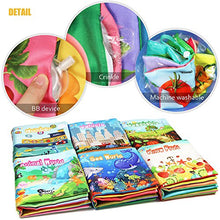 Load image into Gallery viewer, teytoy My First Soft Book, Nontoxic Fabric Baby Cloth Books Early Education Toys Activity Crinkle Cloth Book for Toddler, Infants and Kids Perfect for Baby Shower -Pack of 6