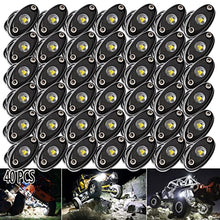 Load image into Gallery viewer, LEDMIRCY R1 White LED Rock Lights 40PCS for Je-ep Off Road Truck ATV SUV RZR Trail Rig Lights Pure White LED Underglow Lights High Power Underbody Lights Auto Car Boat Waterproof Shockproof