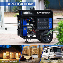 Load image into Gallery viewer, DuroMax XP15000EH Dual Fuel Portable Generator-15000 Watt Gas or Propane Powered Electric Start-Home Back Up & RV Ready, 50 State Approved, Blue and Black
