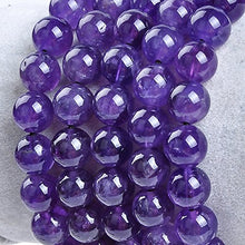 Load image into Gallery viewer, Massive Beads Natural 8mm Gemstone Bracelets Healing Power Crystal Macrame Adjustable 7-9 Inch (Amethyst)