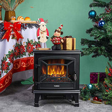 Load image into Gallery viewer, TURBRO Suburbs TS20 Electric Fireplace Heater, Freestanding Fireplace Stove with Realistic Dancing Flame Effect - CSA Certified - Overheating Safety Protection - Easy to Assemble - 20" 1400W Black