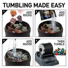 Load image into Gallery viewer, NATIONAL GEOGRAPHIC Hobby Rock Tumbler Kit - Rock Polisher for Kids & Adults, Noise-Reduced Barrel, Grit, 2.5 Pounds Raw Gemstone & Jasper Mix, Great STEM Hobby Kit