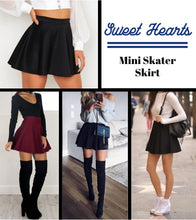 Load image into Gallery viewer, Sweet Hearts Women’s 2-Pack Basic Skater Skirt- Versatile Stretchy Mini Flared Skirt Made in USA Black/White