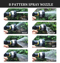 Load image into Gallery viewer, TheFitLife Flexible and Expandable Garden Hose - Strongest Triple Latex Core with 3/4" Solid Brass Fittings Free 8 Function Spray Nozzle, Easy Storage Kink Free Water Hose (50 FT)