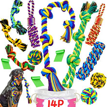 Load image into Gallery viewer, XL Dog Chew Toys for Aggressive Chewers Large Breed, 14 Pack Tough Indestructible Dog Toys for Aggressive Chewers, Durable Puppy Chew Toys for Teething, Heavy Duty Cotton Dog Rope Toys for Large Dogs