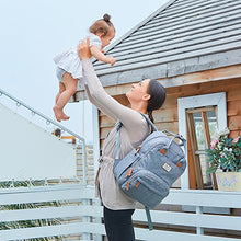 Load image into Gallery viewer, Diaper Bag Backpack, RUVALINO Multifunction Travel Back Pack Maternity Baby Changing Bags, Large Capacity, Waterproof and Stylish, Gray