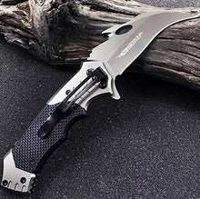 Load image into Gallery viewer, Ideale Outdoor Knife Black Stainless Steel Blade Folding Pocket Knife G10 Handle one-Hand Knife Portable Hunting Fishing Camping Tactical Survival Clip Knife Accessories EDC Tools Men's Gift