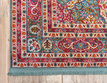 Load image into Gallery viewer, Unique Loom Baracoa Collection Bright Tones Vintage Traditional Turquoise Runner Rug (2' 2 x 6' 0)