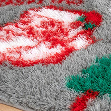 Load image into Gallery viewer, Foxmas Soft Christmas Rug Santa Claus Area Rug Gift for Holiday Décor Fluffy Plush Shaggy Doormat Anti-Skip Carpets for Indoor Garden Kitchen Bedroom Entrance Front Door, 2ft x 6ft, Grey