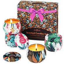 Load image into Gallery viewer, Scented Candles Gift Set, 4 Cans Made of 100% Natural Soy Wax with Essential Oils for Stress Relief, 4 Fragrances Use for Aromatherapy, Bath, Yoga, Perfect for Christmas, Birthday, Mother's Day