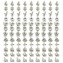 Load image into Gallery viewer, JIALEEY Wholesale Bulk Lots Jewelry Making Silver Zodiac Sign Charms Smooth Tibetan Silver Metal Horoscope Charms Pendants DIY for Necklace Bracelet Jewelry Making and Crafting, 9 Sets 108 PCS
