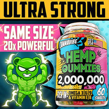 Load image into Gallery viewer, Hemp Gummies - 2 000 000, 60 Sweets - Stress, Insomnia & Anxiety Relief - Made in USA - Tasty & Relaxing Herbal Gummies - Premium Extract - Mood & Immune Support - Omega 3-6-9 Complex