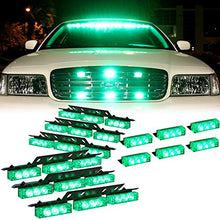 Load image into Gallery viewer, Green 54X LED Police Strobe Lights for Dash Deck Visor Grille - Flashing Emergency Warning Lights for Police Vehicle Truck Cars