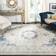 Load image into Gallery viewer, Safavieh Evoke Collection EVK220C Shabby Chic Vintage Oriental Medallion Area Rug, 8' x 10', Ivory/Blue