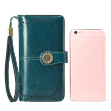 Load image into Gallery viewer, SENDEFN Wallets for Women Genuine Leather Credit Card Holder with RFID Blocking Large Capacity Wristlet