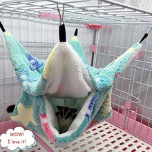 Load image into Gallery viewer, Oncpcare Small Pet Cage Hammock, Bunkbed Sugar Glider Hammock, Guinea Pig Cage Accessories Bedding, Warm Hammock for Parrot Ferret Squirrel Hamster Rat Playing Sleeping