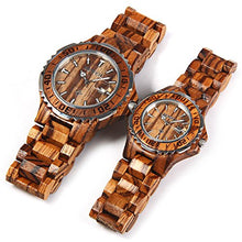 Load image into Gallery viewer, Bewell ZS-100B Couple Wooden Quartz Watch Men and Women 30M Water Resistance Date Display Fashion Watches (FBA)