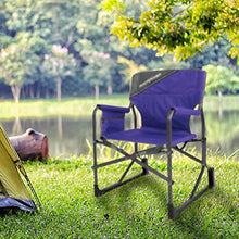 Load image into Gallery viewer, MacSports MacRocker Outdoor Foldable Rocking Chair | Portable Rocking Chairs for Adults, Collapsible, Springless Guards for Camping Fishing Backyard | Weight Capacity up to 225 lbs (1 Pack, Blue)