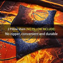Load image into Gallery viewer, JQinHome Full 3-Piece Basketball and Fire Comforter Sets - Sports Themed - All-Season Down Alternative Quilted Duvet - Reversible Design - Includes 1 Comforter, 2 Pillow Shams