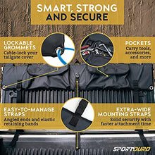 Load image into Gallery viewer, SPORTOURO Tailgate Bike Pads for Truck - 5-Bike Rack for Truck Tailgate Pad with PVC Top, Flannel Bottom, Zipper Pockets, Secure Combo Lockable Tailgate Covers for Trucks - Bike Blanket Tailgate