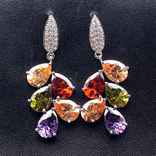 Load image into Gallery viewer, HERMOSA Silver Earring Multi Gemstones Sets Garnet Peridot Amethyst Morganite Ideal Gift Choice