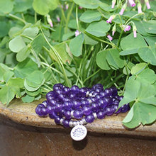 Load image into Gallery viewer, GVUSMIL 8mm 108 Mala Beads Amethyst Wrap Bracelets for Yoga Bead Necklace