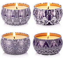 Load image into Gallery viewer, Hausware Scented Candles Set of 4 Pack,4X4.4 oz Vanilla Lavender Lemon Apple &Cinnamon,Candle Scented for Gift Set, Birthday,Father's Day & Mother's Day