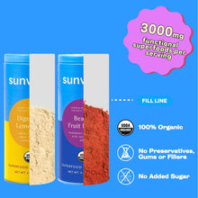 Load image into Gallery viewer, Sunwink Organic Superfood Powder Pack, Digestion Lemonade for Digestion and Gut Support, Beauty Fruit Punch for Glowing Radiant Skin. Plant Based Drink Mix. No Added Sugar (40 Servings)