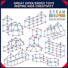 Load image into Gallery viewer, OleFun Fort Building Kit for Kids Age 4,5,6,7,8+Year old Boys & Girls, 120 pcs Forts Builder Creative STEM Toy for Castles, Tunnels, Play Tent, Rocket Indoor & Outdoor- Ideal Christmas & Birthday Gift