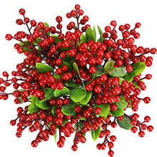 Load image into Gallery viewer, Felice Arts Artificial Red Berry, 12 Pack Christmas Berry Stems Faux Holly Berries Branches for Christmas Tree Fireplace Wreath Crafts Holiday and Home Decor