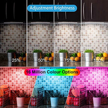 Load image into Gallery viewer, RGB Under Cabinet Lights Plug in, 3 PCS 12 Inch Under Cabinet Lighting Kit, Closet Lights with Smart APP Remote & Adapter, Dimmable Under Counter Lights for Kitchen, Shelf, Workbench, Desk, Bookcase
