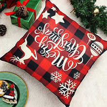 Load image into Gallery viewer, Bieyaaso Christmas Pillow Covers 18x18 Set of 4 for Home Decor Christmas Buffalo Plaid Retro Truck Throw Pillow Cases Cushion Decor Winter Holiday Christmas Farmhouse Decor Pillows Throw Pillow Cover