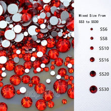 Load image into Gallery viewer, AD Beads 1440 Pieces Mixed Size No Hotfix Glue on Quality Glass Flatback Rhinestones Round Crystal Gems ( 27 Montana )