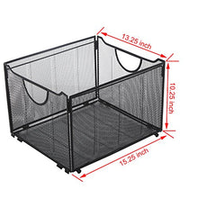 Load image into Gallery viewer, Modern Black Metal Mesh File Box/Foldable Storage Crate/Home Office Folder Holder Organizer Rack