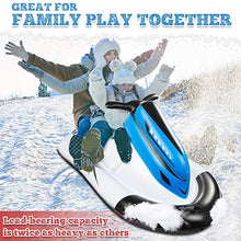 Load image into Gallery viewer, Snow Sled, Giant Snow Tube for Sledding Heavy Duty Inflatable Sled Snowmobile for Kids Adults with Reinforced Handles Pull Rope Winter Snow Toys Outdoor Play Activity