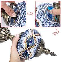 Load image into Gallery viewer, Mosaic Lamp-Handmade Turkish Mosaic Table Lamp with Mosaic Lantern,Bronze Base,Unique Table Lamp for Room Decoration