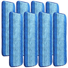 Load image into Gallery viewer, Gazeer 8 Pack Replacement Microfiber Cleaning Pads Compatible with Bona Wet/Dry Mop, 18 Inch, Hardwood Floor Replacement Cleaning Head,Washable, Reusable