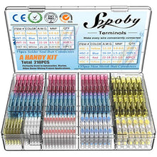 Load image into Gallery viewer, 210pcs Heat Shrink Wire Connectors Sopoby 135 pcs Heat Shrink Crimp Butt Connectors Mixed with 75 pcs Solder Seal Wire Connectors 26-10GA Electrical Connectors Waterproof Assorted Wire cnectors Kit