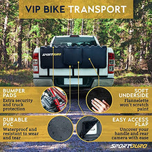 Load image into Gallery viewer, SPORTOURO Tailgate Bike Pads for Truck - 5-Bike Rack for Truck Tailgate Pad with PVC Top, Flannel Bottom, Zipper Pockets, Secure Combo Lockable Tailgate Covers for Trucks - Bike Blanket Tailgate